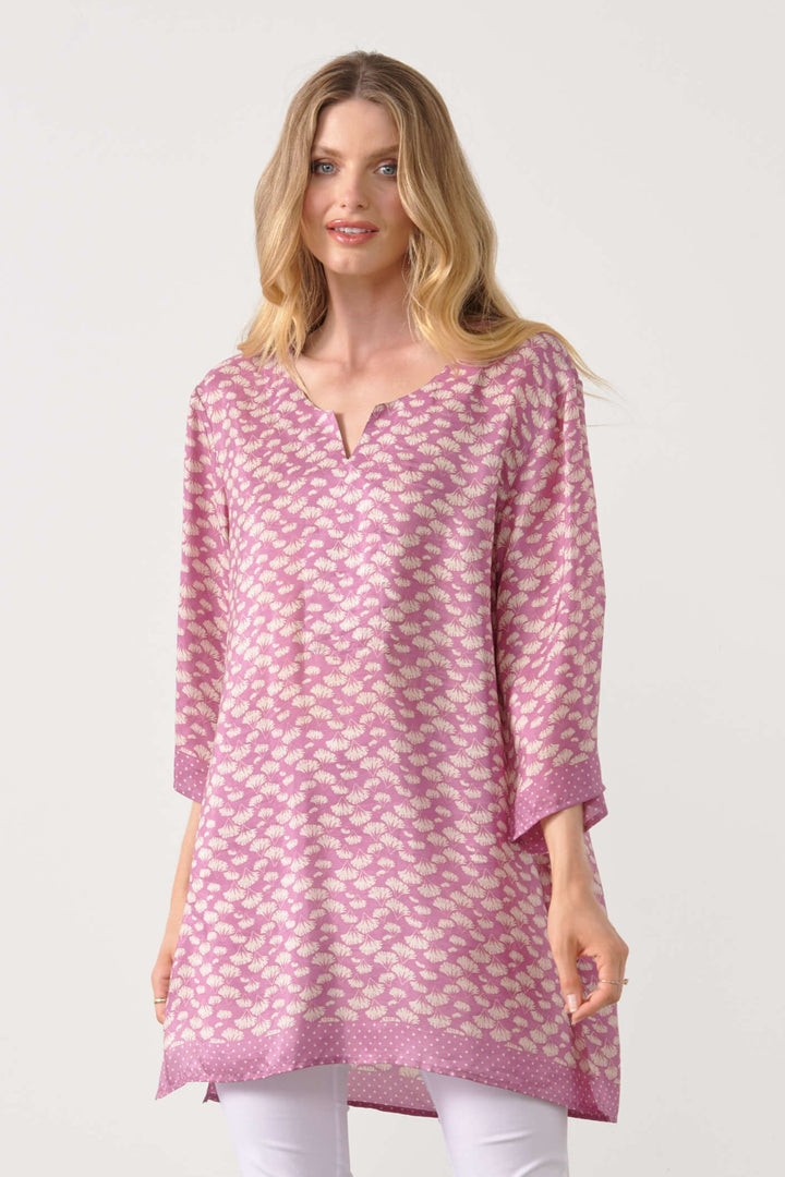 Ginko Leaf Tunic -  Pink