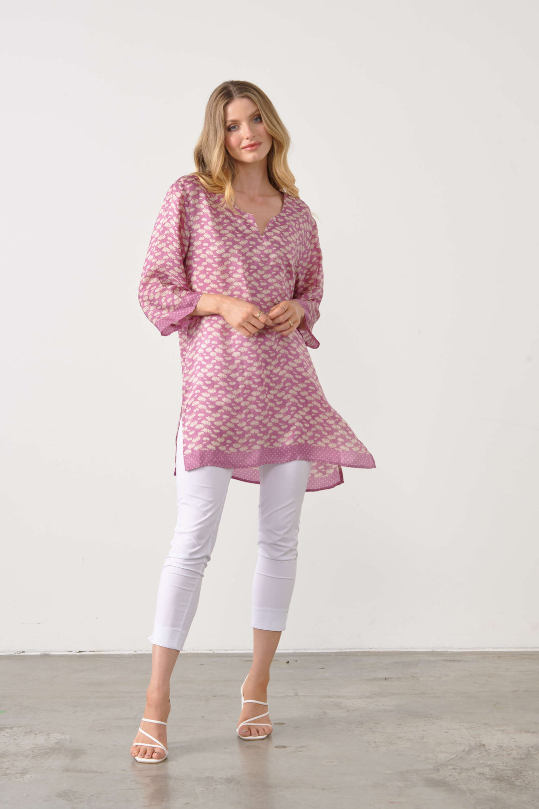 Ginko Leaf Tunic -  Pink