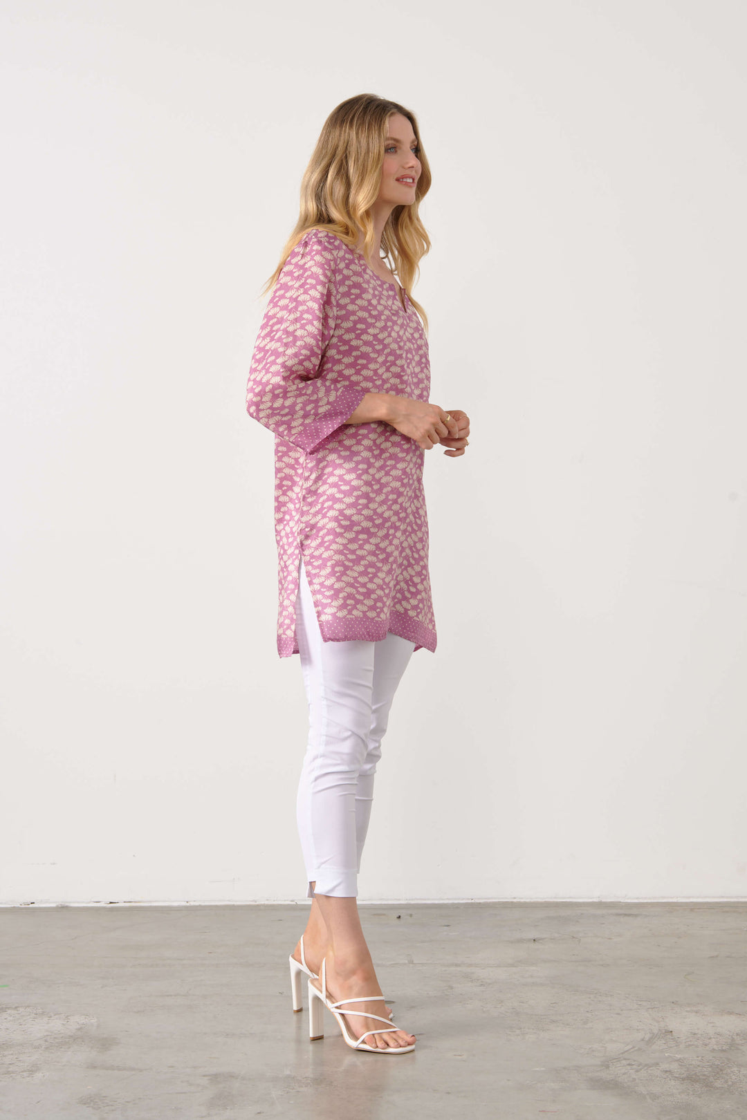 Ginko Leaf Tunic -  Pink