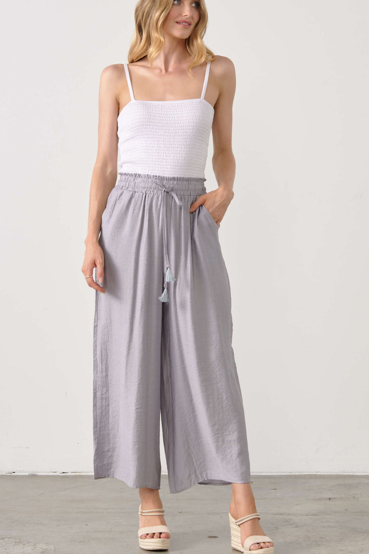 Wide Leg Pant - Silver