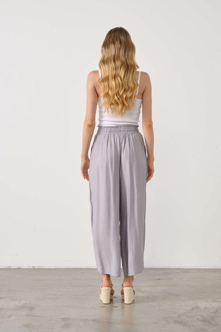 Wide Leg Pant - Silver