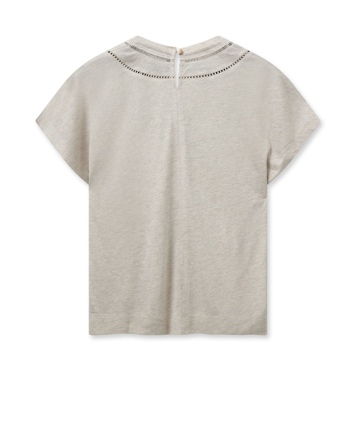 Coel V Neck Tee - Cement