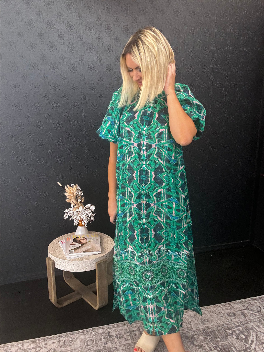 Gia Shirt Dress - Kelly Green