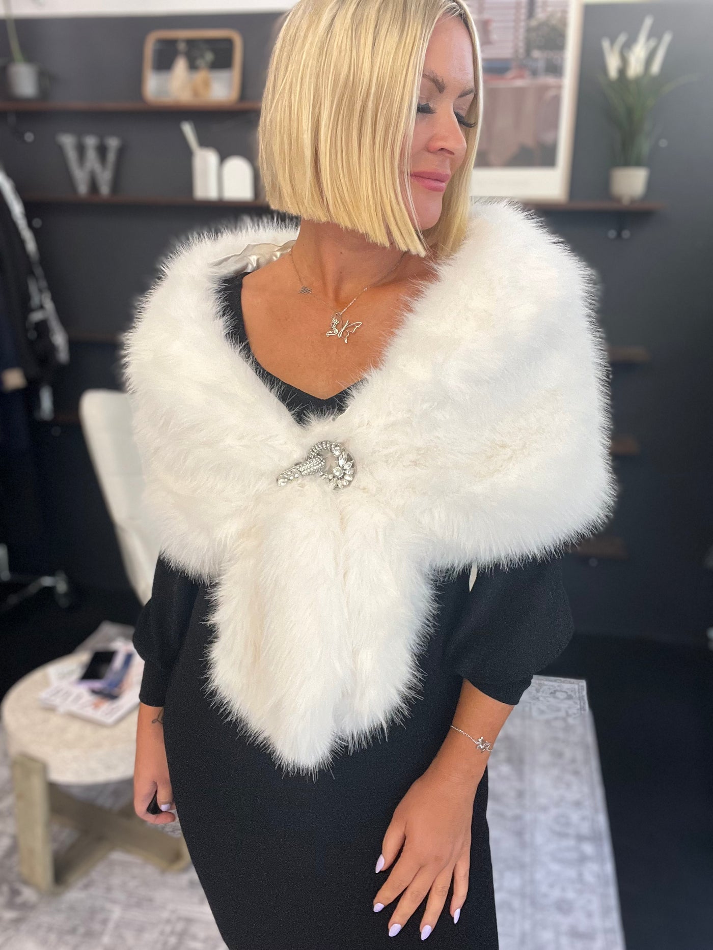 Faux Fur Cape 233796F24