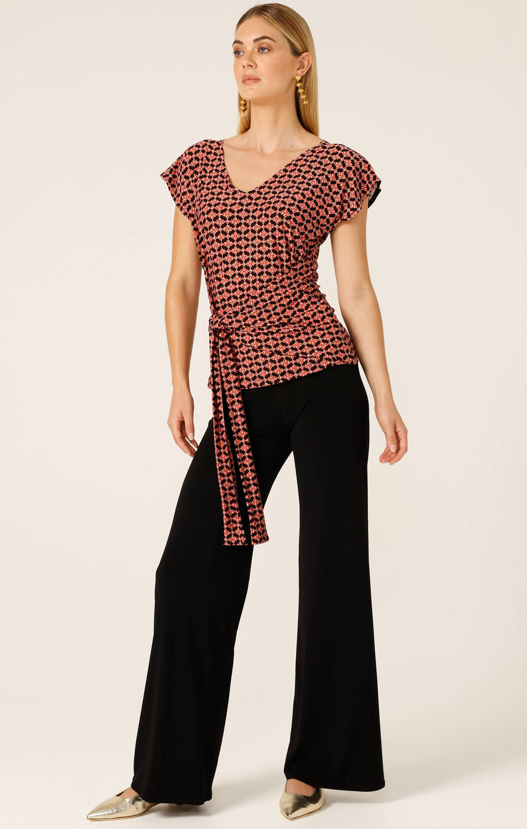 Diamond Reversable Tie Top - Coral