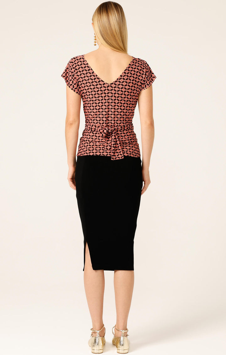 Diamond Reversable Tie Top - Coral