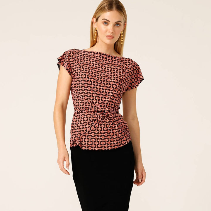 Diamond Reversable Tie Top - Coral