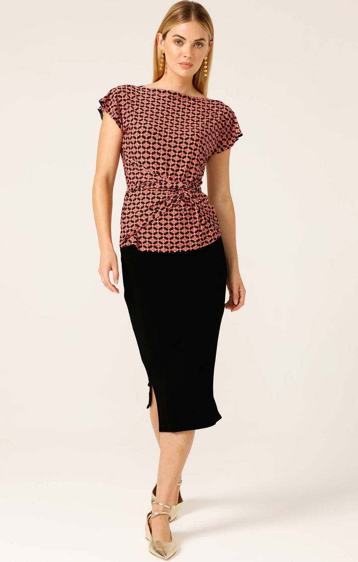 Diamond Reversable Tie Top - Coral