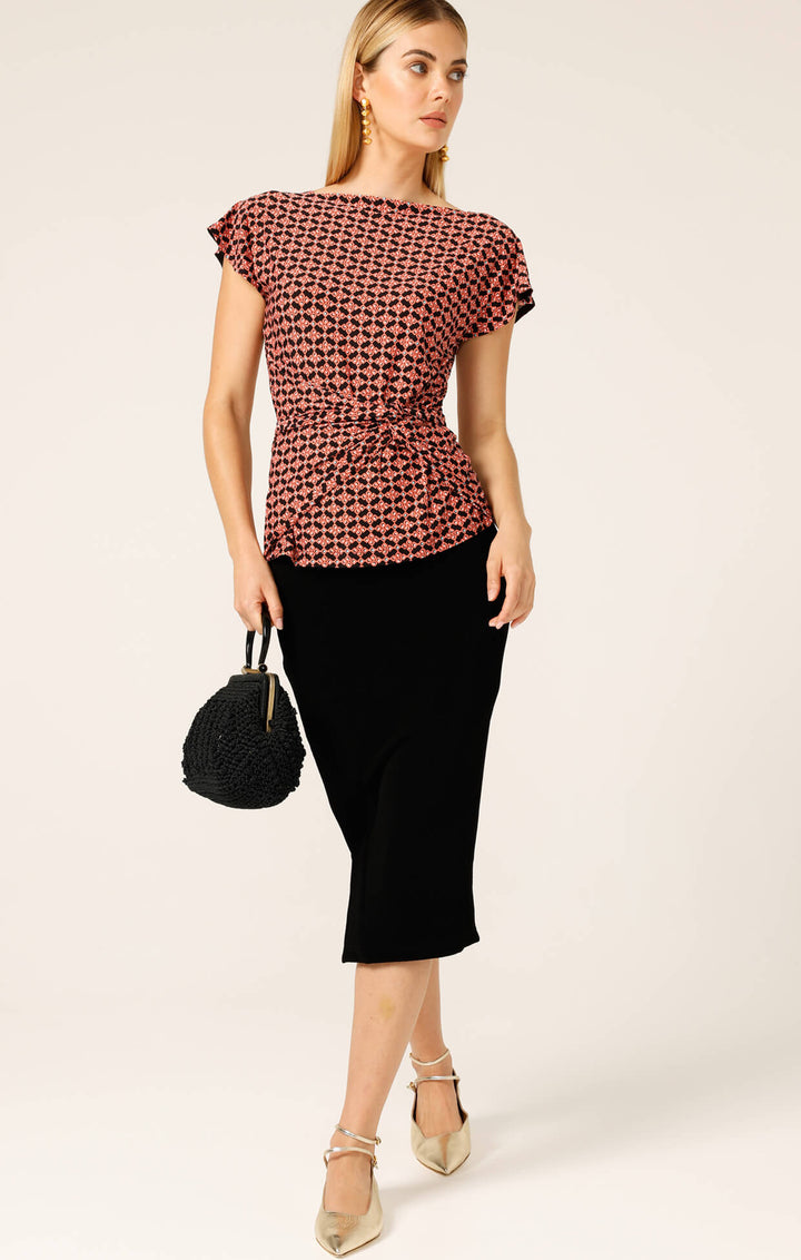 Diamond Reversable Tie Top - Coral