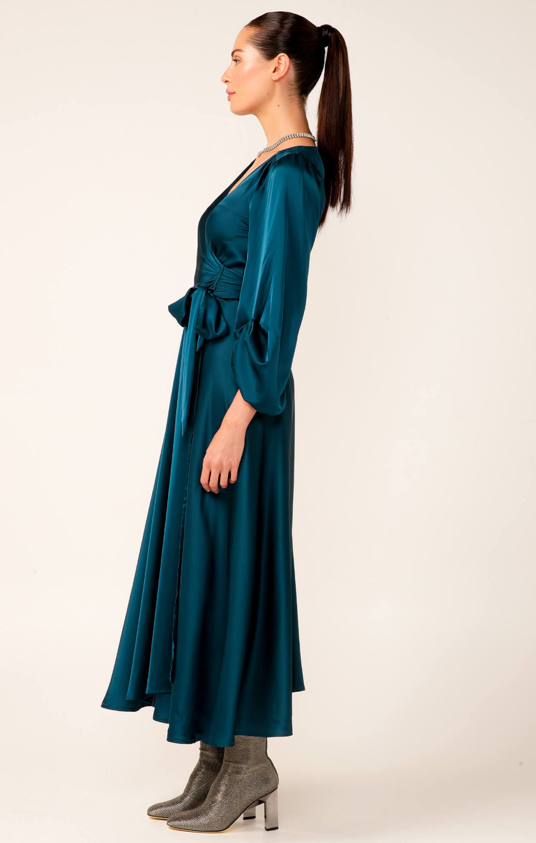 Dimmi Wrap Midi Dress - Peacock