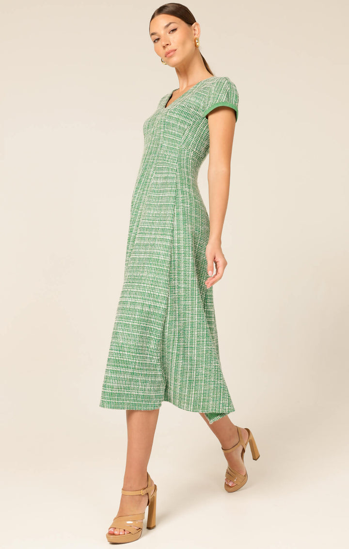 Harmony Haven Dress - Green/Ivory Tweed