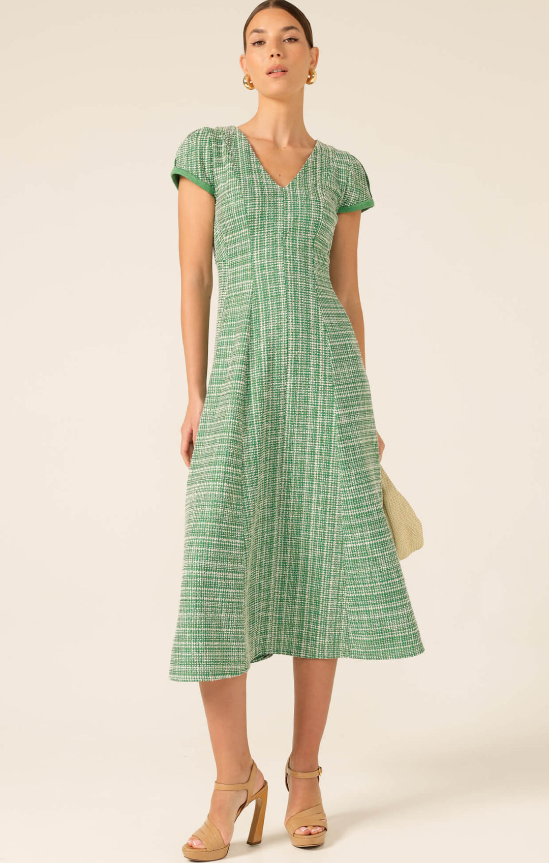 Harmony Haven Dress - Green/Ivory Tweed