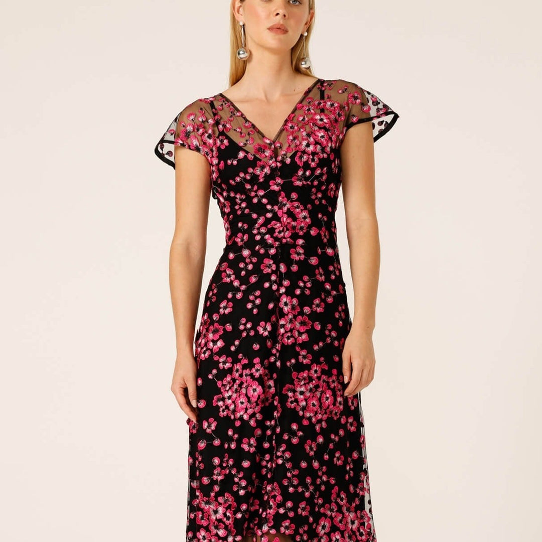 Joan Orchid Dress - Pink/Black