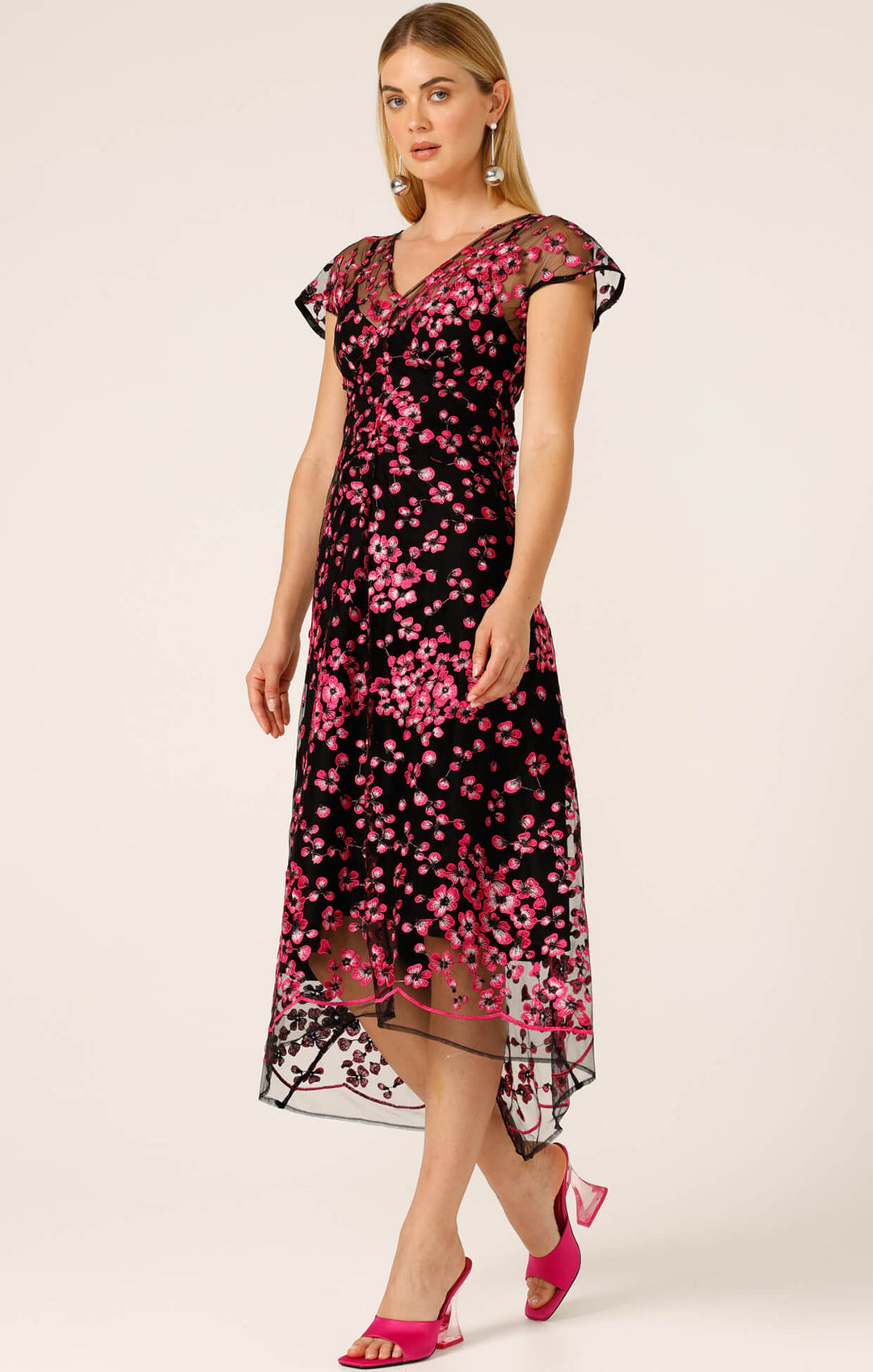 Joan Orchid Dress - Pink/Black