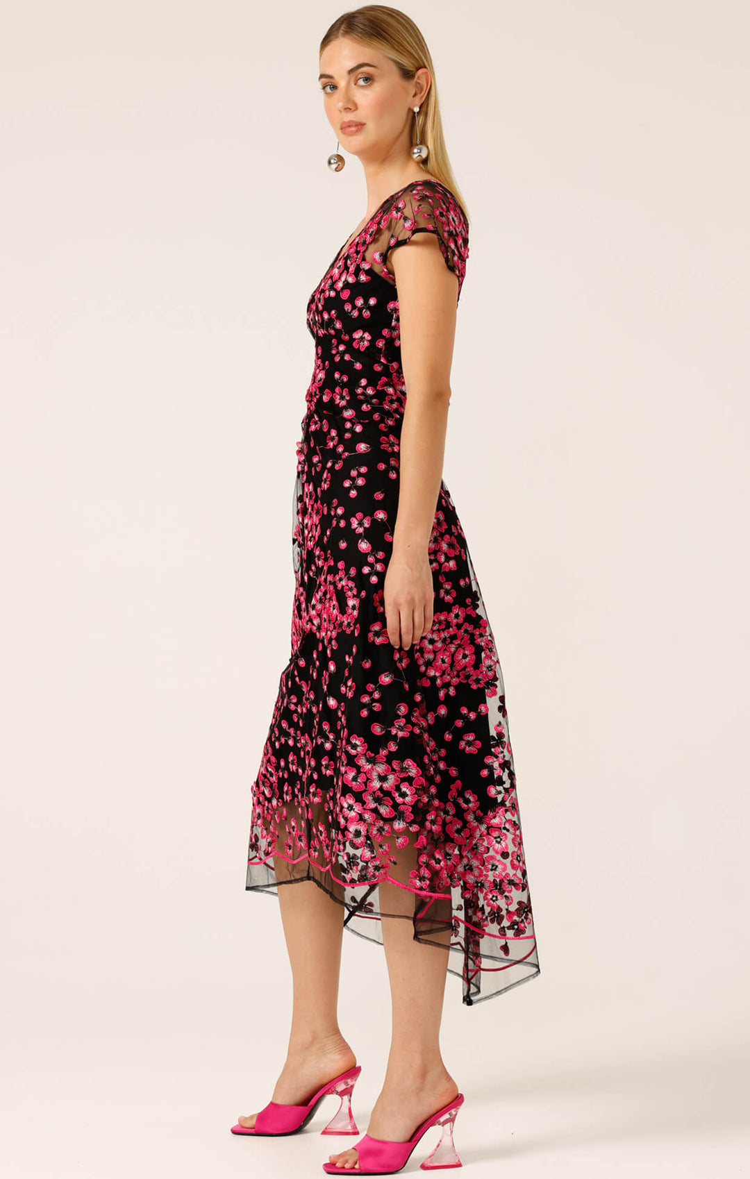 Joan Orchid Dress - Pink/Black