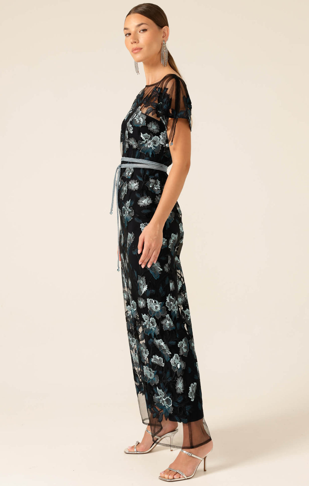 Love Potion Maxi Dress - Black Aqua Teal