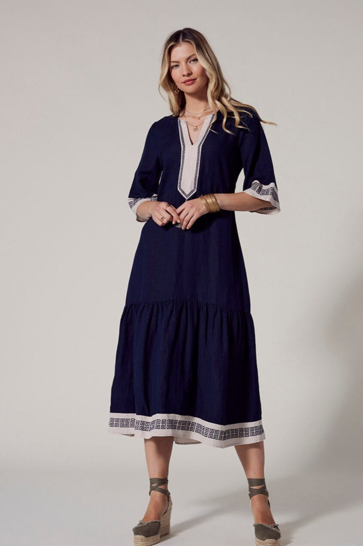 Clio Tassel Dress - Navy