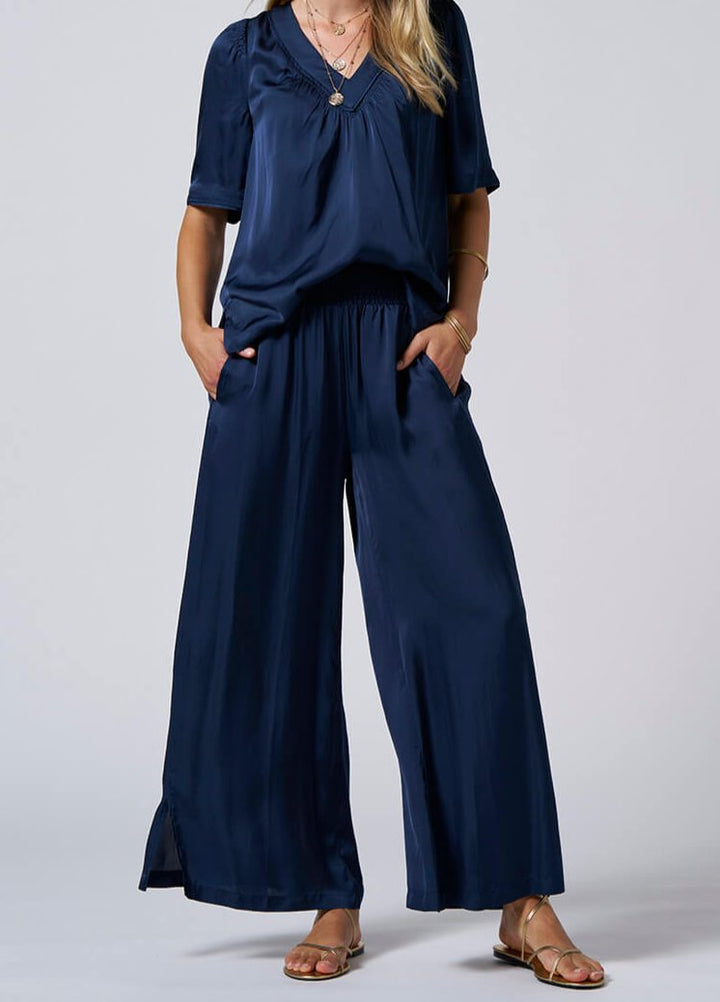 Selene Palazzo Pant - Indigo