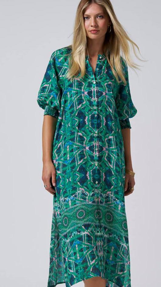 Gia Shirt Dress - Kelly Green