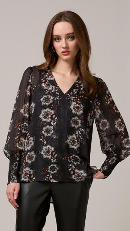 Theodora Blouse - Black Multi