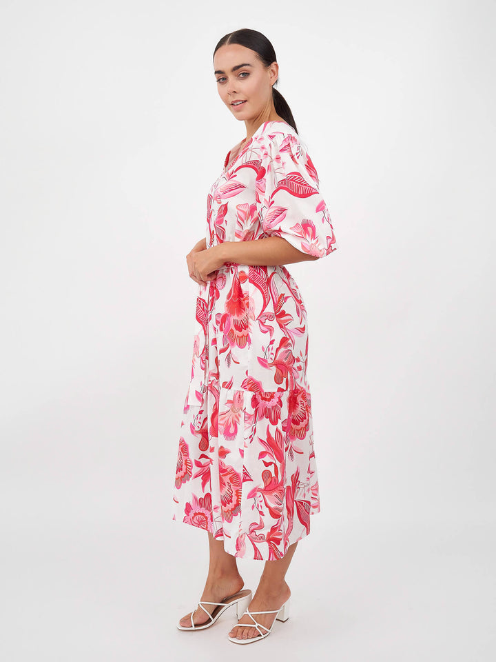 Printed Pink Floral Dress