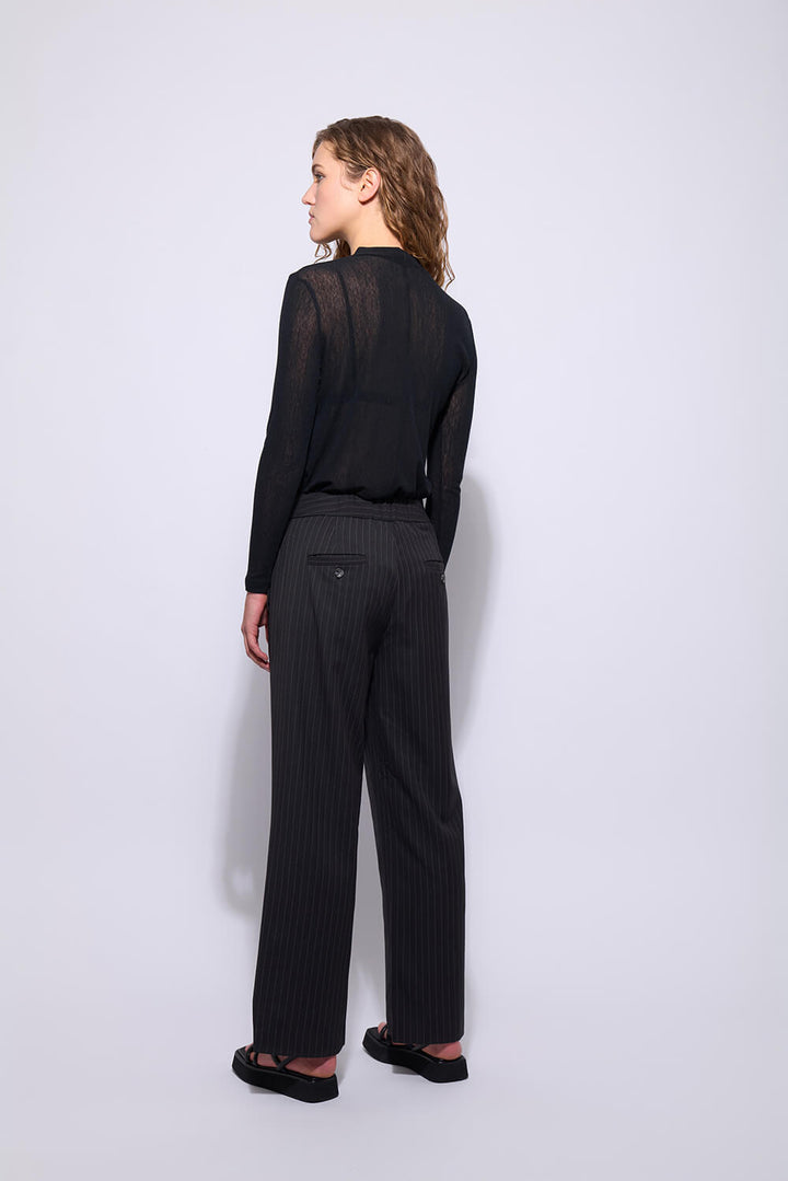 Hepburn Pant - Ebony Stripe