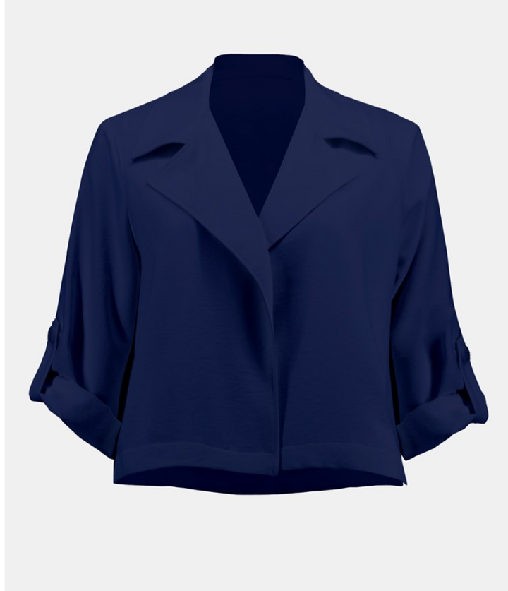 Casablanca Woven Boxy Cover Up -Midnight Blue  242059