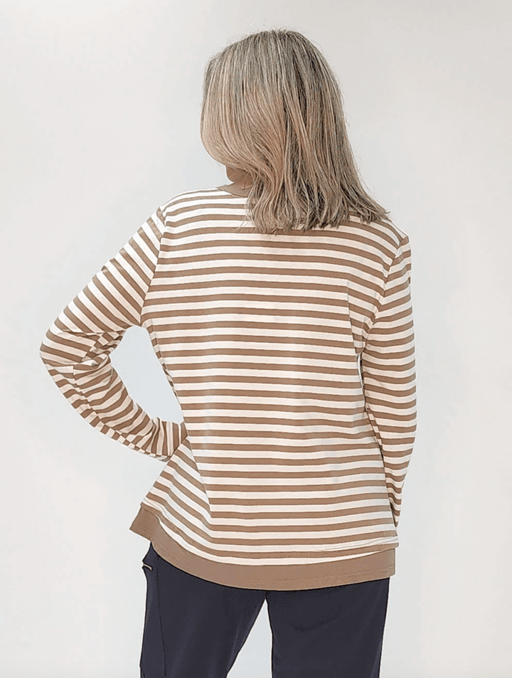 Sarah Stripe Top - Caramel