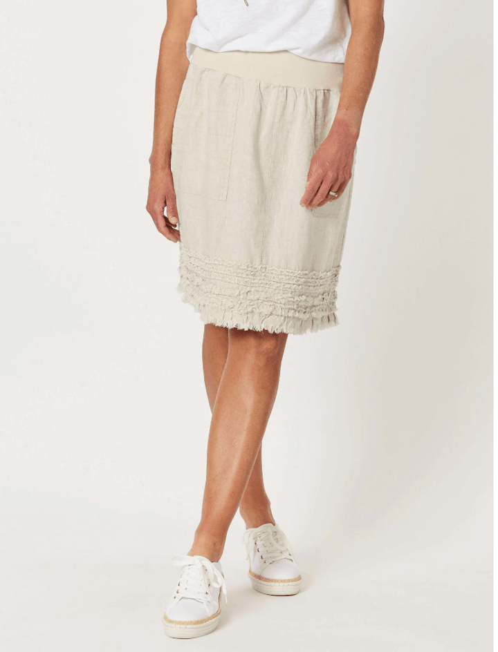 Mimi Ruffle Hem Skirt - Natrual