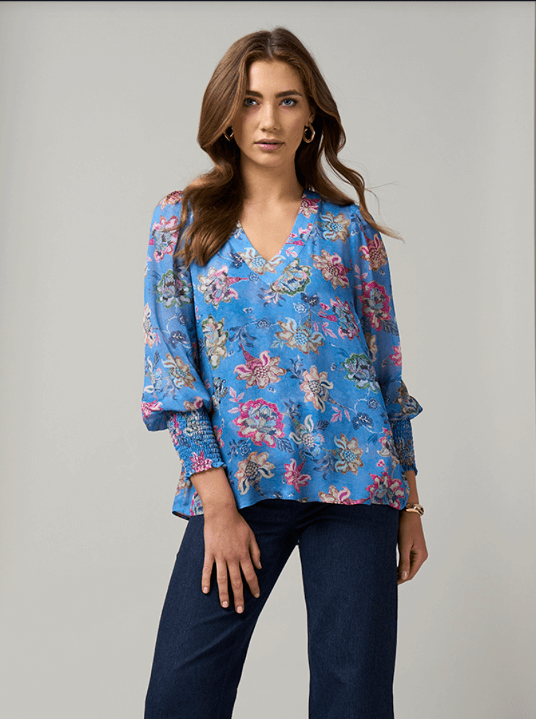 Mayfield Blouse - Wedgewood Blue