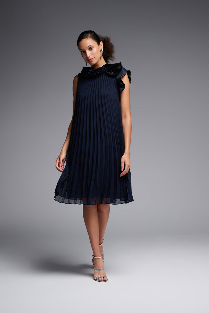 Pleated Dress - Size 6 Black 223728