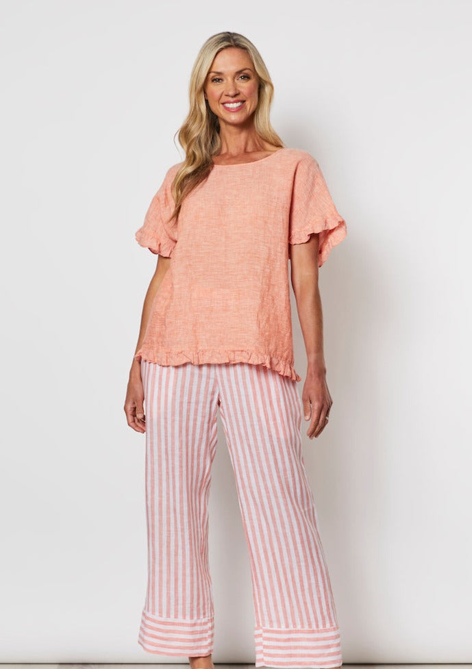 Frilled Hem Top - Orange