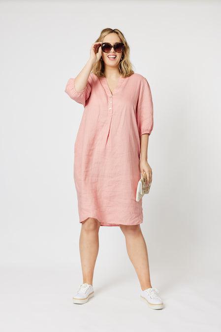 Three Button Lined Dress - Mango