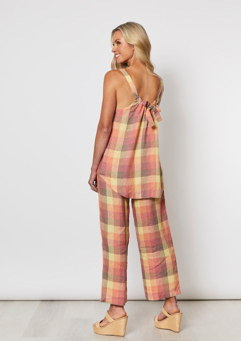 Multi Check Cami - Orange Multi