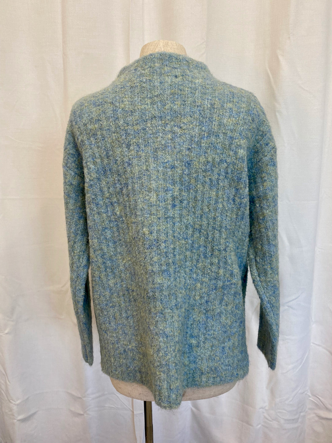 Rib & Roll Sweater  - Menthol Blue