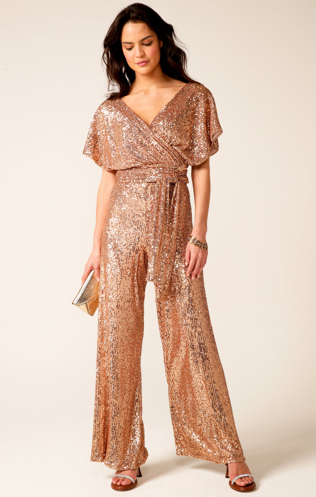 Sequin Palazzo Pant - Gold