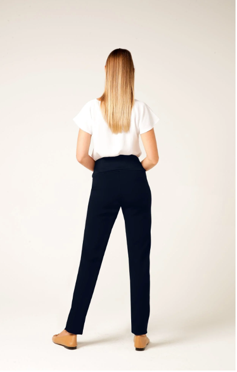 Tapered Leg Pull On Pant - Navy