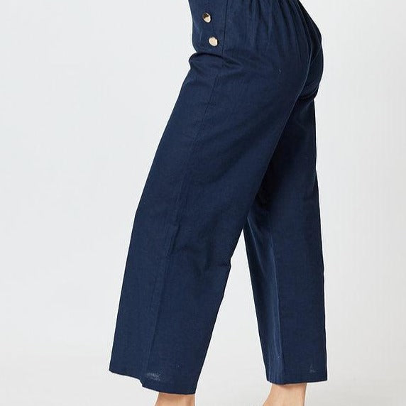 Sailor Linen Blend Wide leg pant - Navy